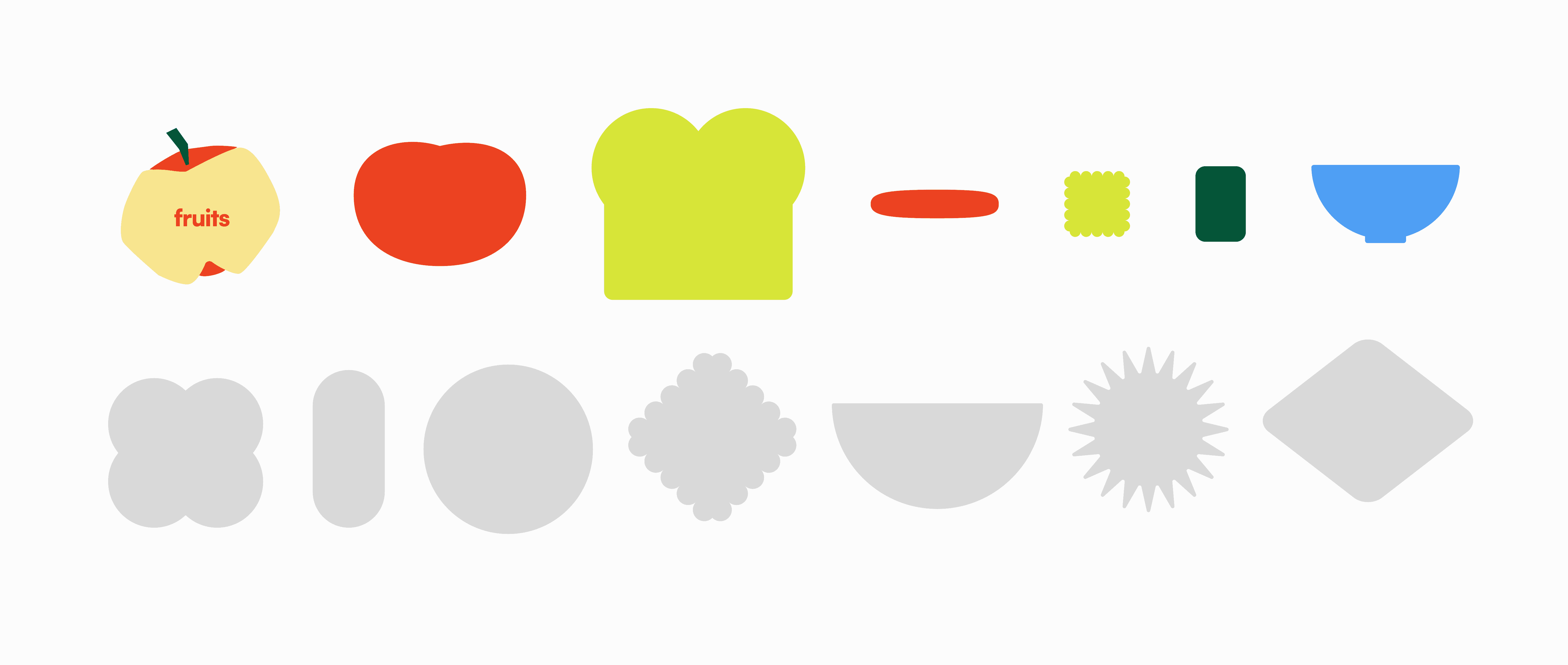 Food category shape explorations